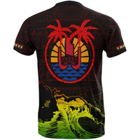 Tahiti T Shirt Tahiti Islands Coat of Arms Sunset Reggae T Shirt A0 - Polynesian Pride