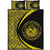 Hawaii Coat Of Arms Polynesian Quilt Bed Set - Circle Style Yellow Black - Polynesian Pride