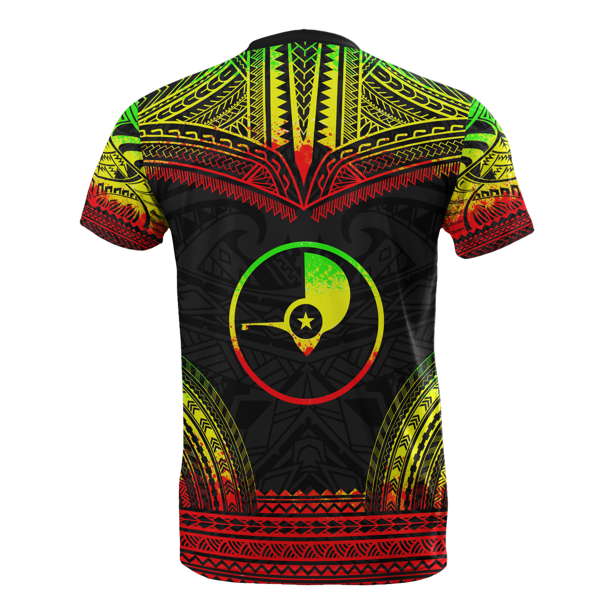 Yap All Over Custom T Shirt Yap Flag Polynesian Tattoo Reggae Color - Polynesian Pride