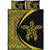 Hawaiian Polynesian Turtle Quilt Bed Set - Circle Style Yellow Black - Polynesian Pride