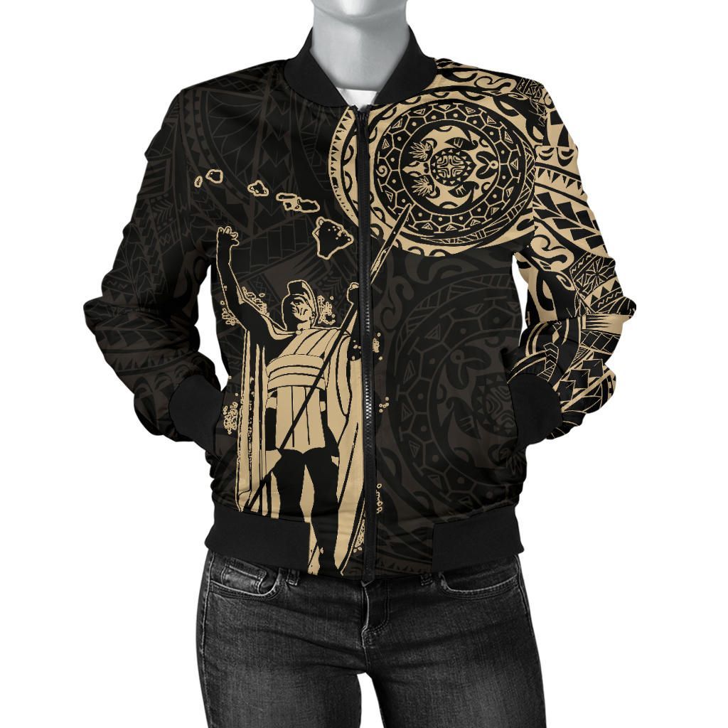 Polynesian Pride Jacket - Bomber Jacket Hawaii King Kanaka Maoli - Tattoo Style - Polynesian Pride