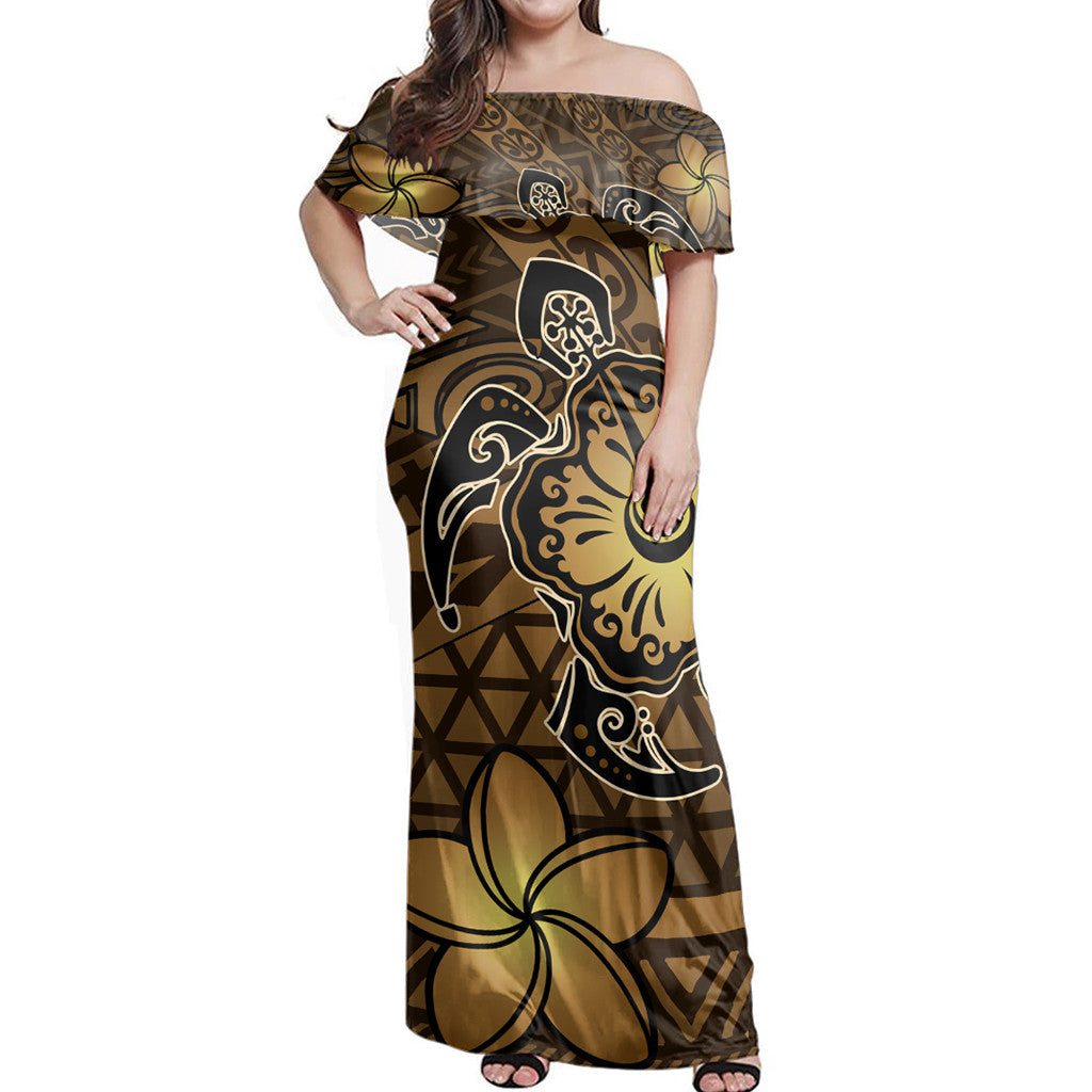 Polynesian Couple Outfits Matching Dress and Hawaiian Shirt Hawaii Mix Polynesian Turtle Plumeria Nick Style Brown RLT14 - Polynesian Pride