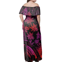 Polynesian Couple Outfits Matching Dress and Hawaiian Shirt Hawaii Map Palm Trees Fish Hook Polynesian Colorful Red RLT14 - Polynesian Pride
