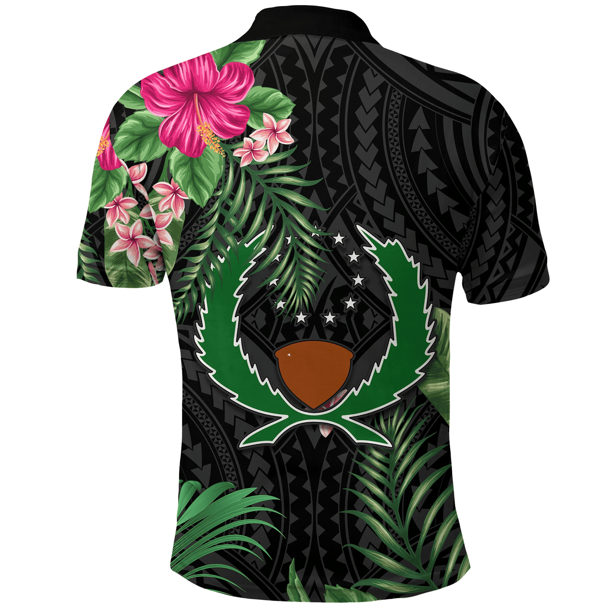 Polynesian Pride Apparel Pohnpei Micronesia Polo Shirt Tropical Flowers - Polynesian Pride