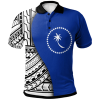 Polynesian Pride Apparel Chuuk Polo Shirt Coat Of Arm and Polynesian Patterns Unisex Blue - Polynesian Pride
