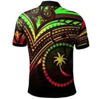 Polynesian Pride Apparel Chuuk State Polo Shirt Reggae Color Cross Style - Polynesian Pride
