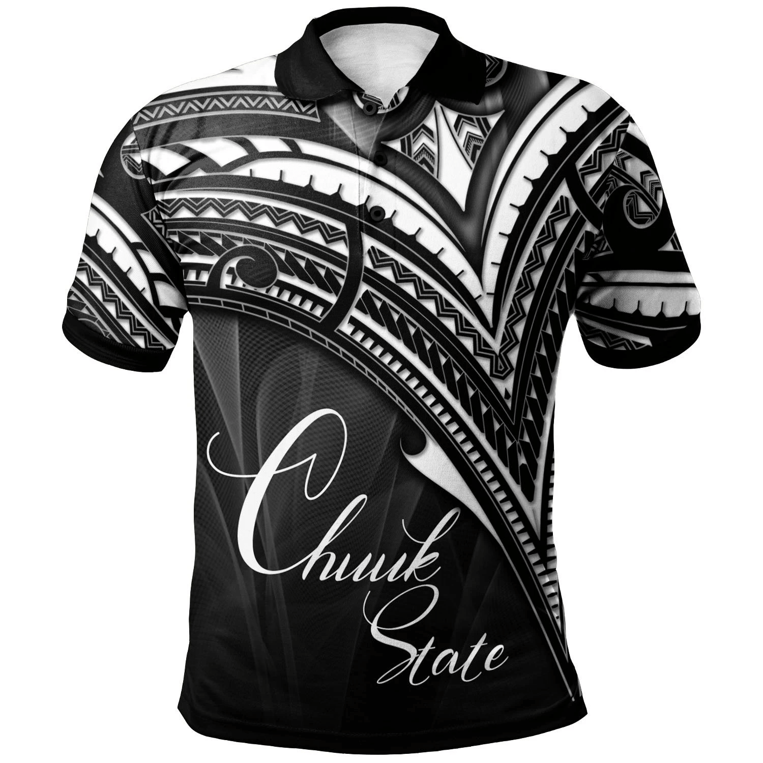 Polynesian Pride Apparel Chuuk State Polo Shirt Cross Style Unisex Black - Polynesian Pride