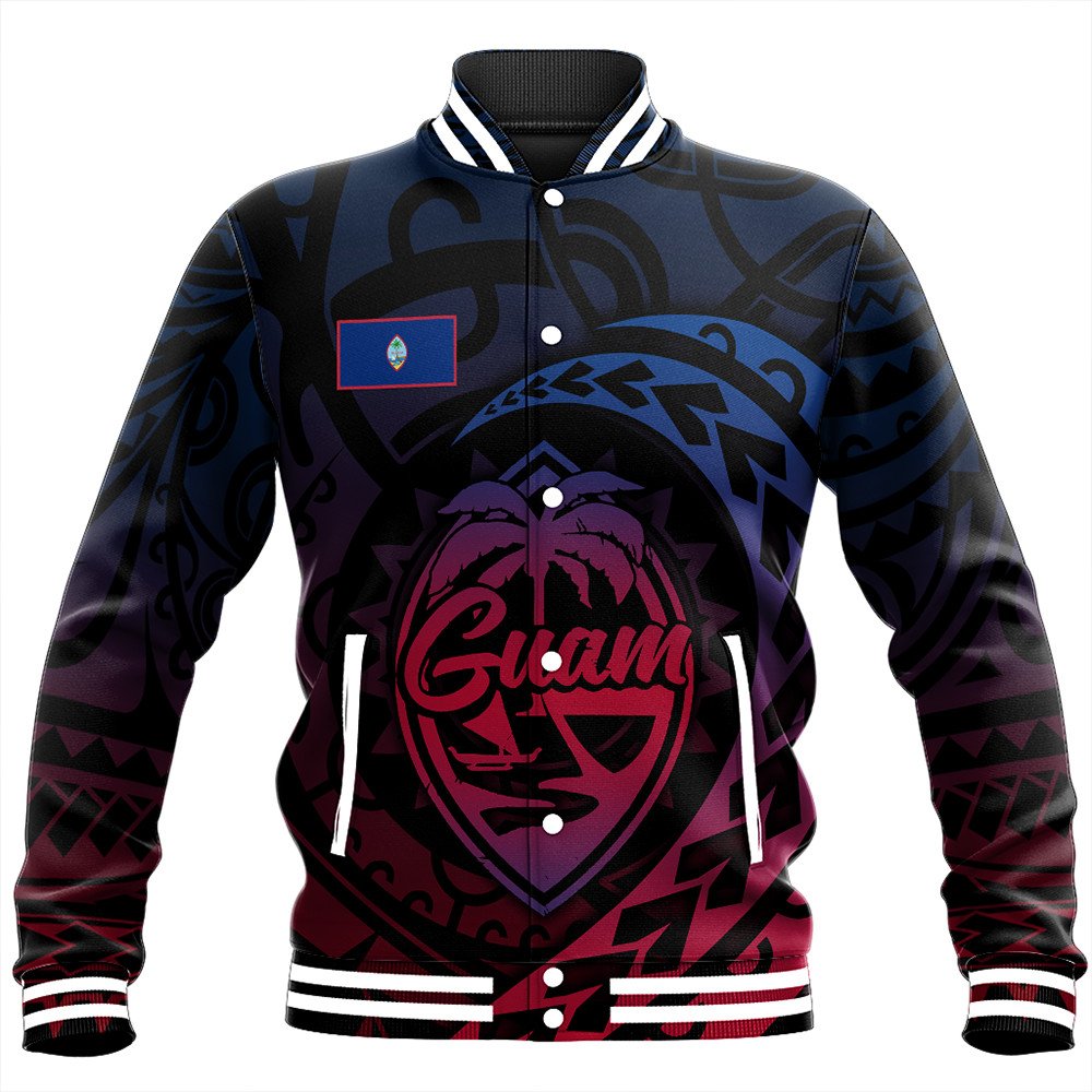 Polynesian Pride Jacket - Guam Rising Style Baseball Jacket LT10 Unisex Black - Polynesian Pride