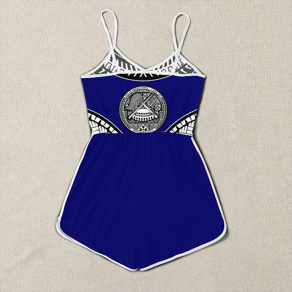 Polynesian Pride Clothing - American Samoa Tattoo Chief Womens Romper LT10 - Polynesian Pride