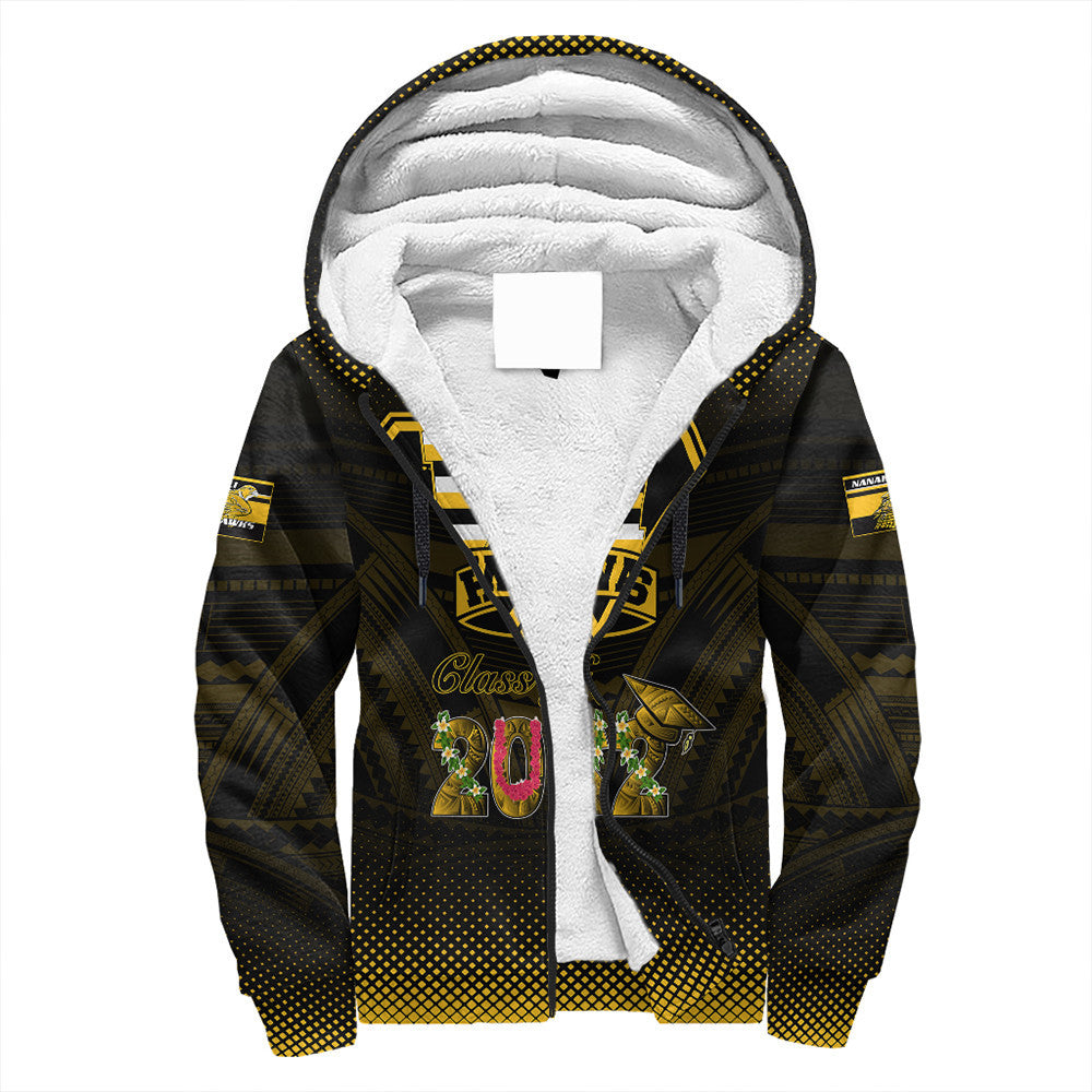 Polynesian Pride Hoodie - Personalized Hawaii Class Of Nanakuli Golden Hawks Sherpa Hoodie LT10 Unisex Black - Polynesian Pride