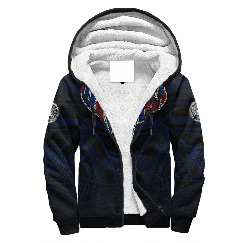 Polynesian Pride Hoodie - American Samoa Forever Sherpa Hoodie LT10 Unisex Black - Polynesian Pride