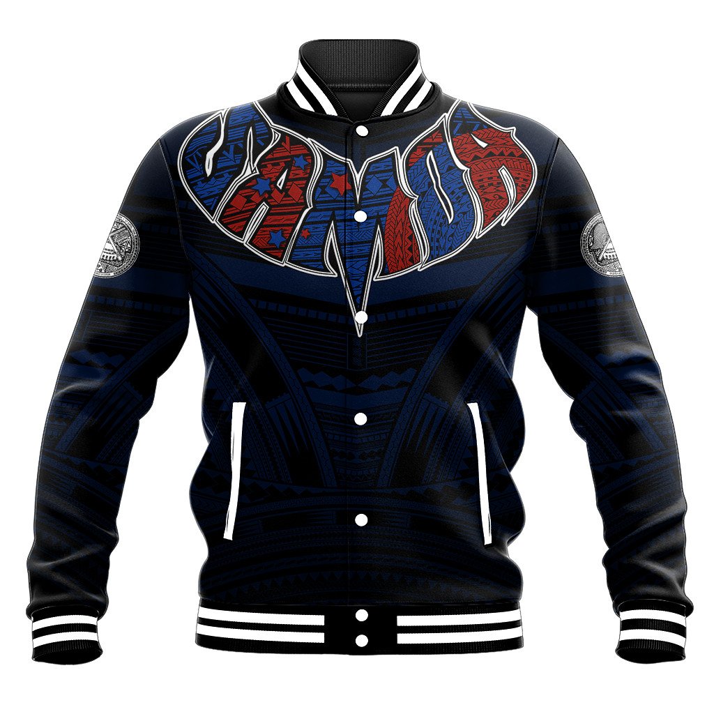 Polynesian Pride Jacket - American Samoa Forever Baseball Jacket LT10 Unisex Black - Polynesian Pride