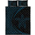 Hawaiian Polynesian Turtle Quilt Bed Set - Circle Style Blue And Black Black - Polynesian Pride