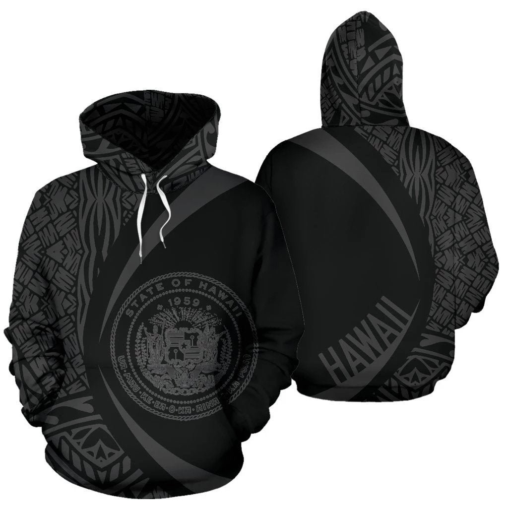 Hawaii Polynesian Hoodie Circle Style 01 Gray Color Unisex White - Polynesian Pride