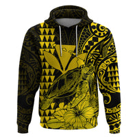Kakau Polynesian Tribal Hawaiian Turtle with Kanaka Maoli Yellow Hoodie LT9 - Polynesian Pride