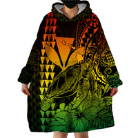 Kakau Polynesian Tribal Hawaiian Turtle with Kanaka Maoli Reggae Wearable Blanket Hoodie LT9 - Polynesian Pride