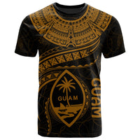 Guam Polynesian T Shirt Guam Waves (Golden) Unisex Golden - Polynesian Pride