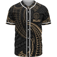 Palau Polynesian Baseball Shirt - Gold Tribal Wave Gold - Polynesian Pride