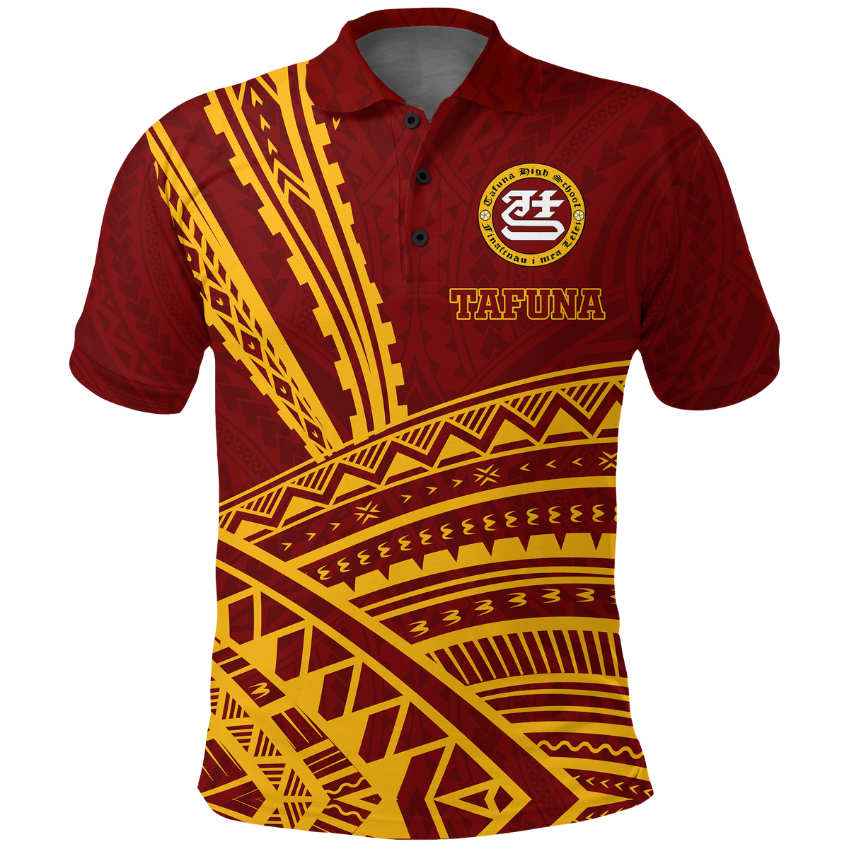 Tafuna High School American Samoa Pride Polo Shirt LT12 Unisex Red - Polynesian Pride