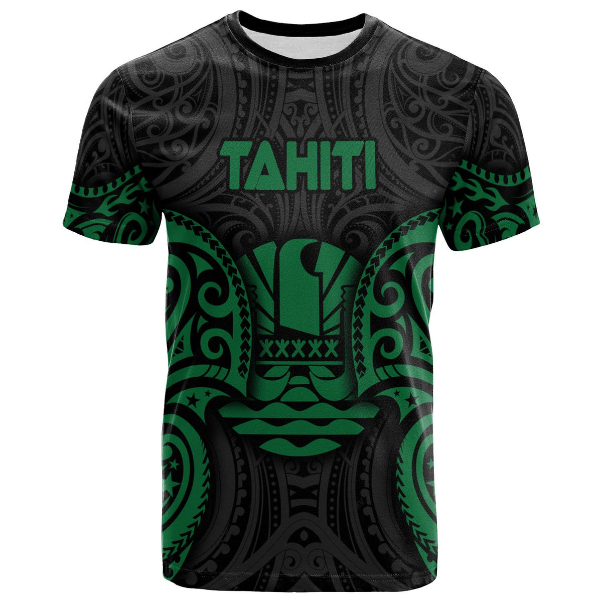 Tahiti Polynesian T Shirt Tahitian Spirit Green Unisex Art - Polynesian Pride