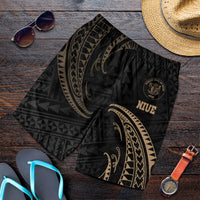 Nuie Polynesian Men's Short - Gold Tribal Wave - Polynesian Pride