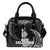 New Caledonia Polynesian Shoulder Handbag - White Tribal Wave One Size Black - Polynesian Pride