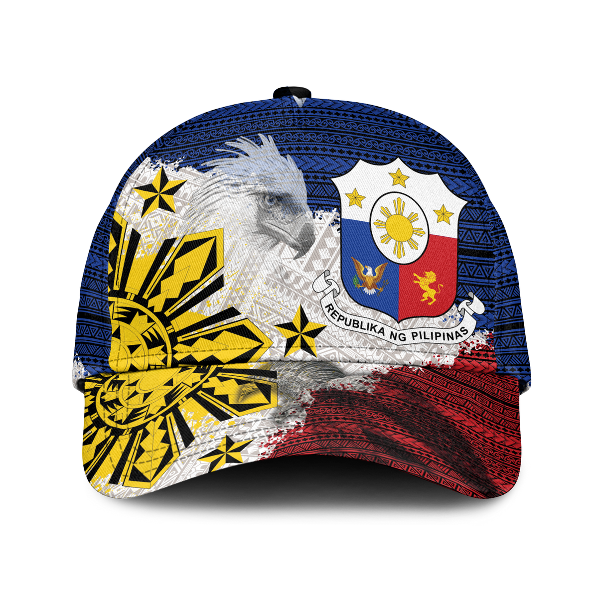 Philippines Filipino Tribal Eagle Cap - LT2 Classic Cap Universal Fit WHITE - Polynesian Pride