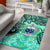 Samoa Area Rug - Vintage Floral Pattern Green Color Green - Polynesian Pride