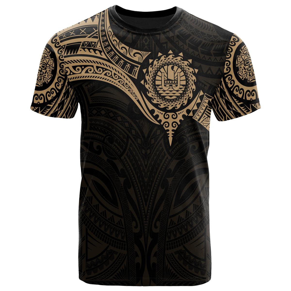 Tahiti Polynesian T Shirt Full Color Heart Shield - Polynesian Pride