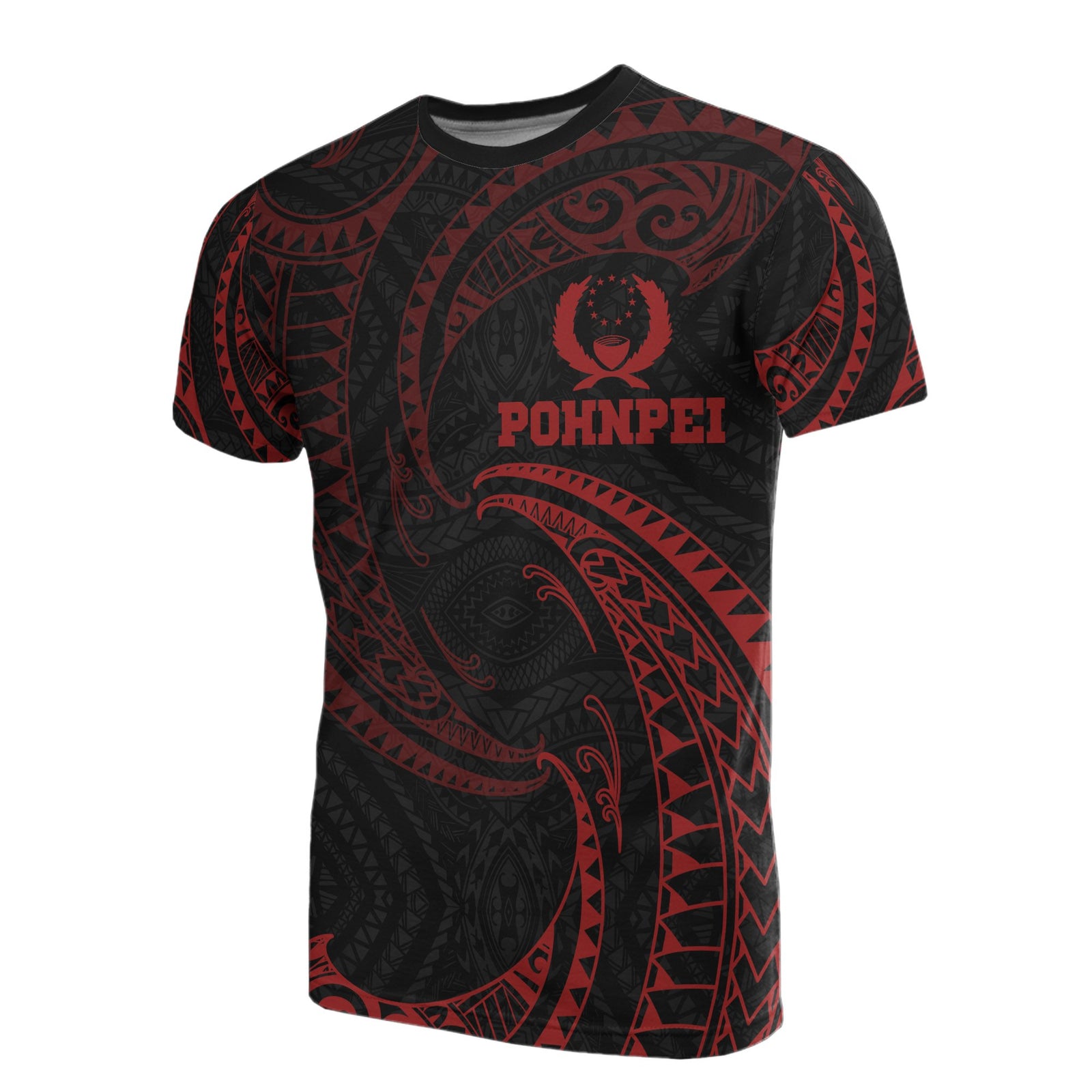 Pohnpei Micronesia All Over T Shirt Red Tribal Wave Unisex Red - Polynesian Pride