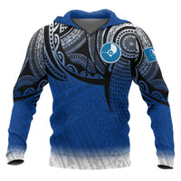 Yap Micronesia Hoodie Tattoo Pattern Unisex Blue - Polynesian Pride