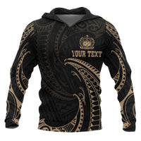 Samoa Polynesian Custom Hoodie Gold Tribal Wave Unisex Black - Polynesian Pride