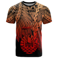 Tahiti Polynesian T Shirt Tribal Wave Tattoo Red Ver 2 Unisex Red - Polynesian Pride