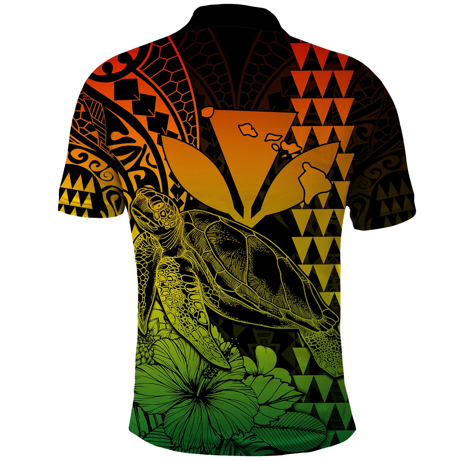 Kakau Polynesian Tribal Hawaiian Turtle with Kanaka Maoli Reggae Polo Shirt LT9 Reggae - Polynesian Pride