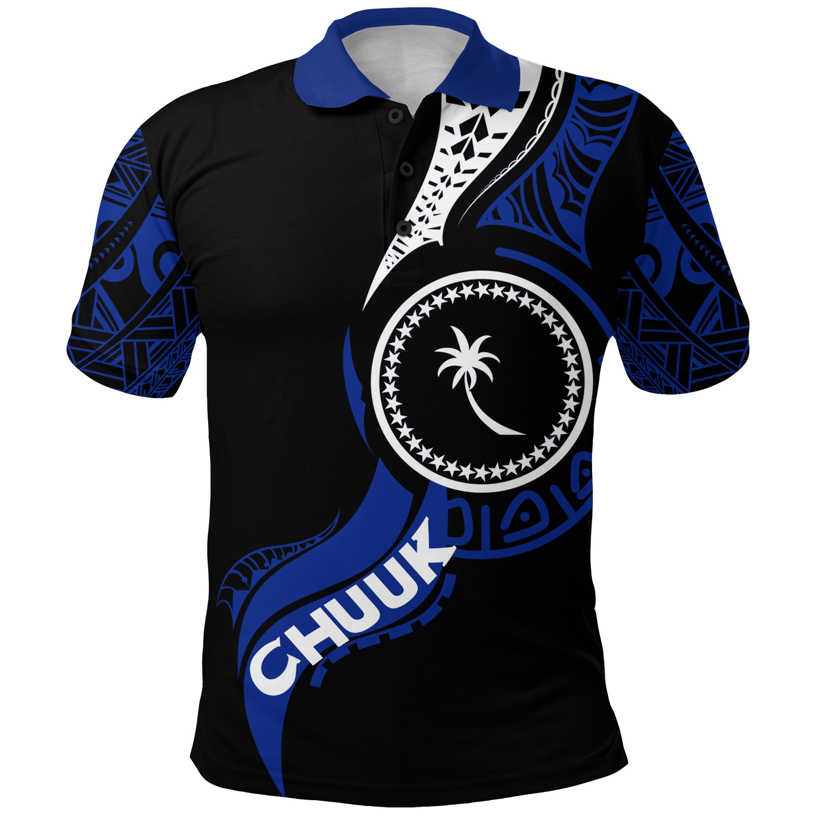 Chuuk Polo Shirt Micronesia Pride LT12 Unisex Blue - Polynesian Pride