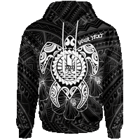 Tahiti Polynesian Custom Hoodie Vintage Polynesian Turtle (White) Unisex Red - Polynesian Pride