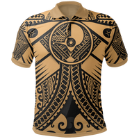 YAP Polo Shirt Gold Seal with Polynesian Tattoo Unisex Gold - Polynesian Pride