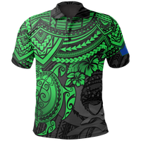 Pohnpei Polo Shirt Pohnpei Flag Green Turtle Hibiscus Unisex GREEN - Polynesian Pride
