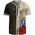 Northern Mariana Islands Polynesian Baseball Shirt - Coat Of Arm With Hibiscus Gold Unisex Gold - Polynesian Pride