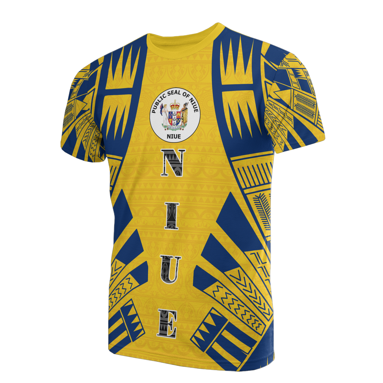 Niue T Shirt Niue Seal Polynesian Tattoo Yellow Style Unisex Art - Polynesian Pride