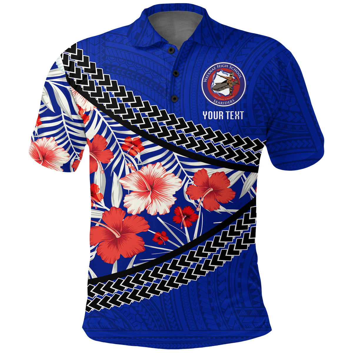 Custom Waianae High School Polo Shirt Hawaiian Hibiscus Flowers LT20 Unisex Green - Polynesian Pride