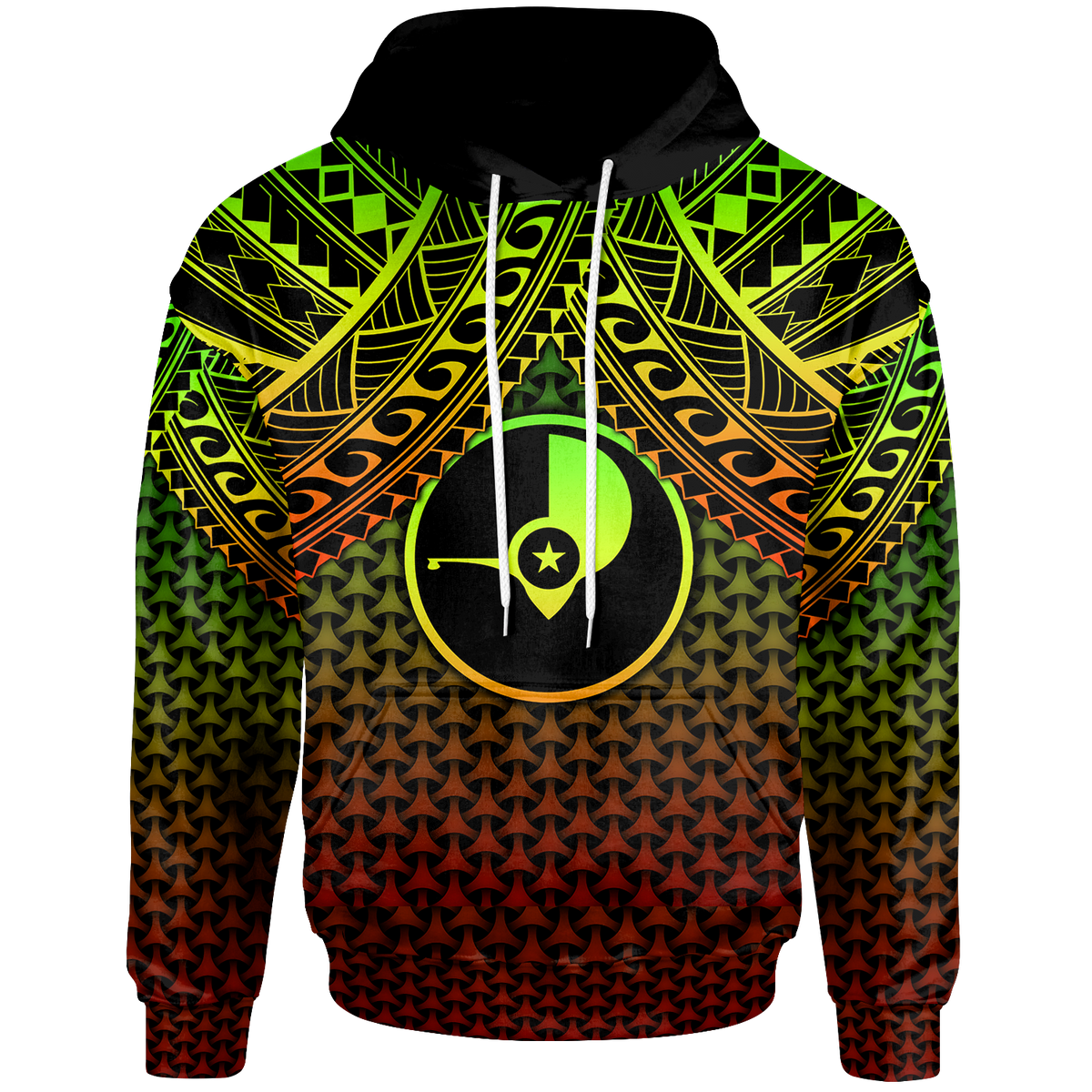 Polynesian Yap Custom Hoodie Reggae Vintage Polynesian Patterns Unisex Reggae - Polynesian Pride