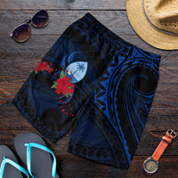 Guam Men Shorts Polynesian Flowers LT13 Blue - Polynesian Pride