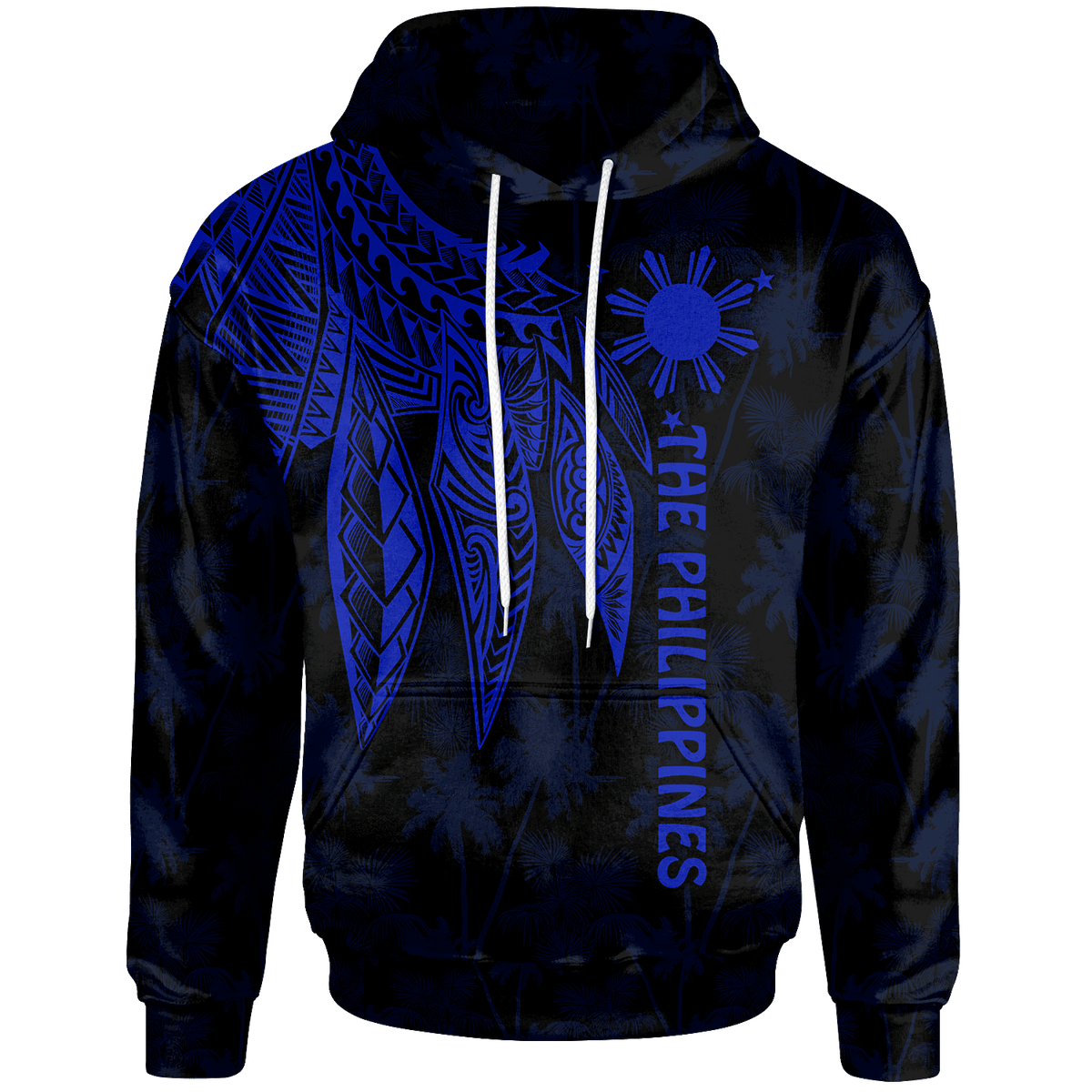 The Philippines Hoodie Polynesian Wings (Blue) Blue - Polynesian Pride