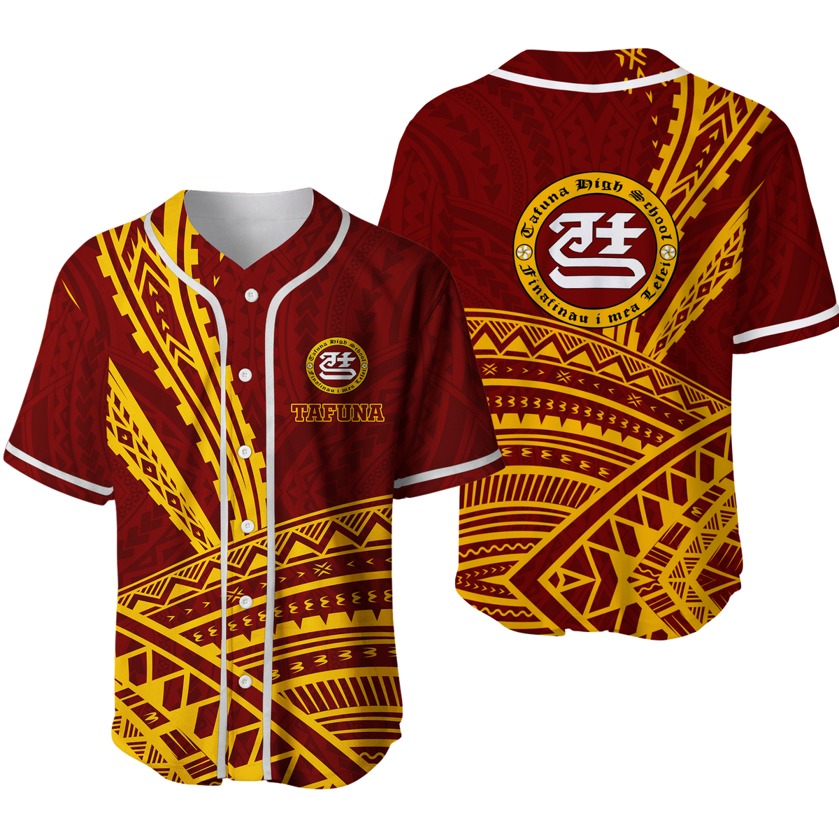 Tafuna High School American Samoa Pride Baseball Jersey - LT12 Red - Polynesian Pride