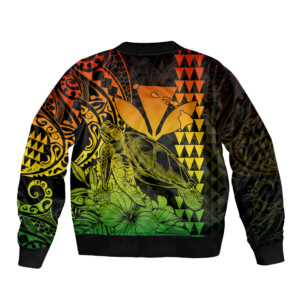 Kakau Polynesian Tribal Hawaiian Turtle with Kanaka Maoli Reggae Bomber Jacket LT9 - Polynesian Pride