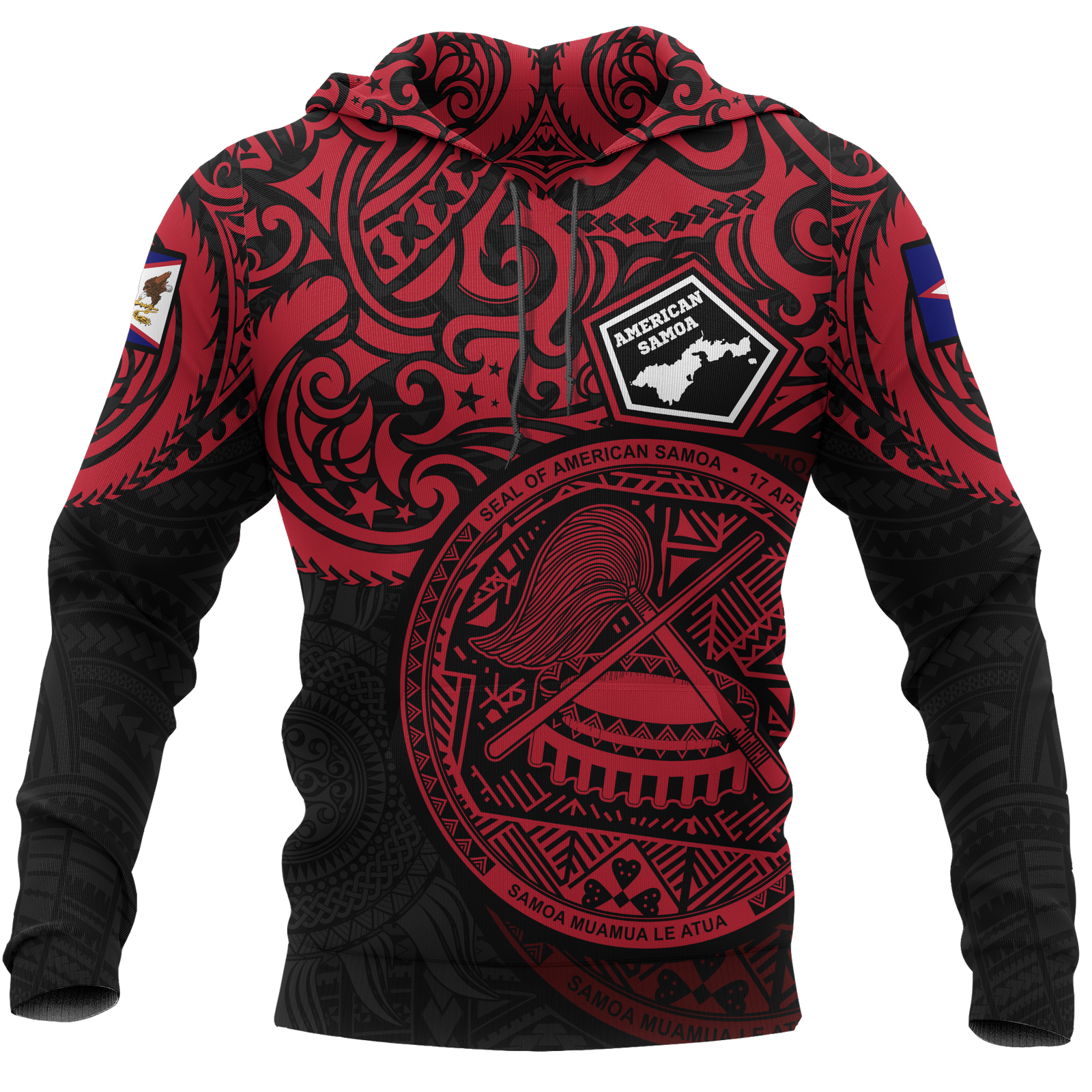 American Samoa Hoodie National Pride (Red) Unisex RED - Polynesian Pride