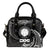 Northern Mariana Islands Polynesian Shoulder Handbag - White Tribal Wave One Size Black - Polynesian Pride