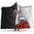 Samoa Polynesian Hooded Blanket - Coat Of Arm With Hibiscus White Hooded Blanket White - Polynesian Pride