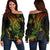 Polynesian Custom Personalised Women's Off Shoulder Sweater - Reggae Turtle Art - Polynesian Pride